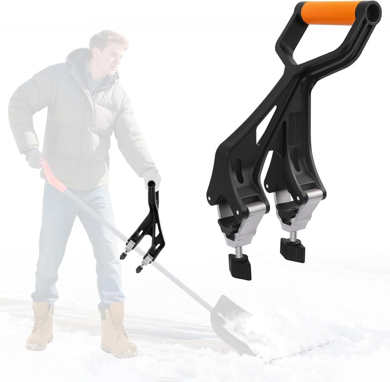 KJX Upgraded Shovel Handle Extension, Ergonomic Snow Shovel Handle Replacement, Back Saver Attachment Universal Fit for Weed Eater, Rakes, String Trimmers, Shovels and More Yard Tools - Image 1